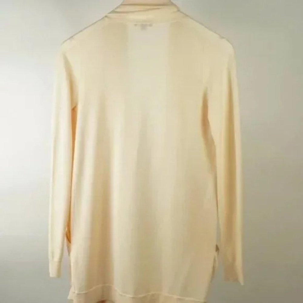 Theory Aya Fluidity Cream Open-Front Cardigan - image 2